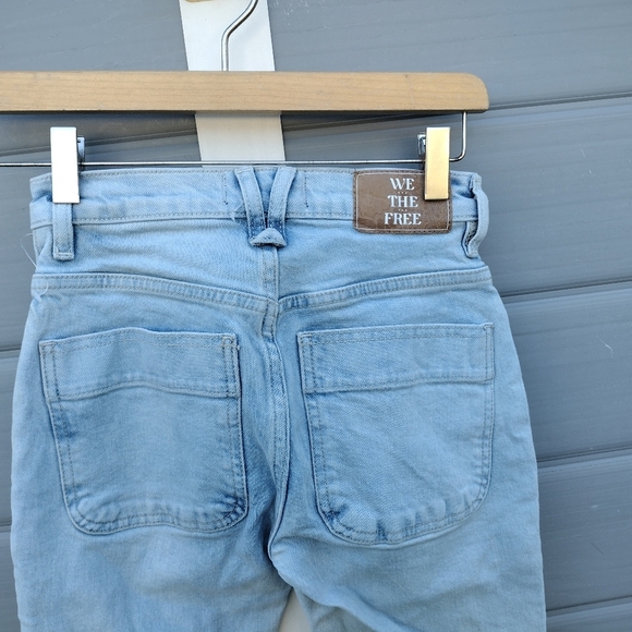 Free People Womens Aiden Slim Boot Jean Sz 24 Totally Buggin Blue Bootcut Retro - Picture 5 of 10